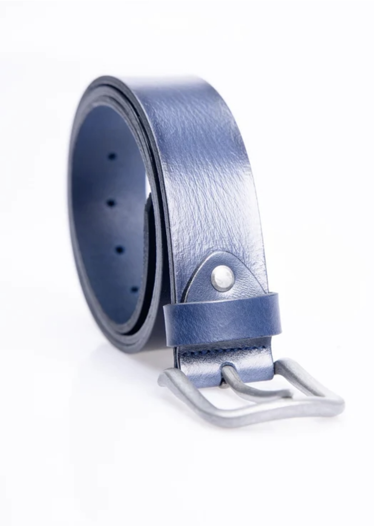 Bright Blue Leather Belt