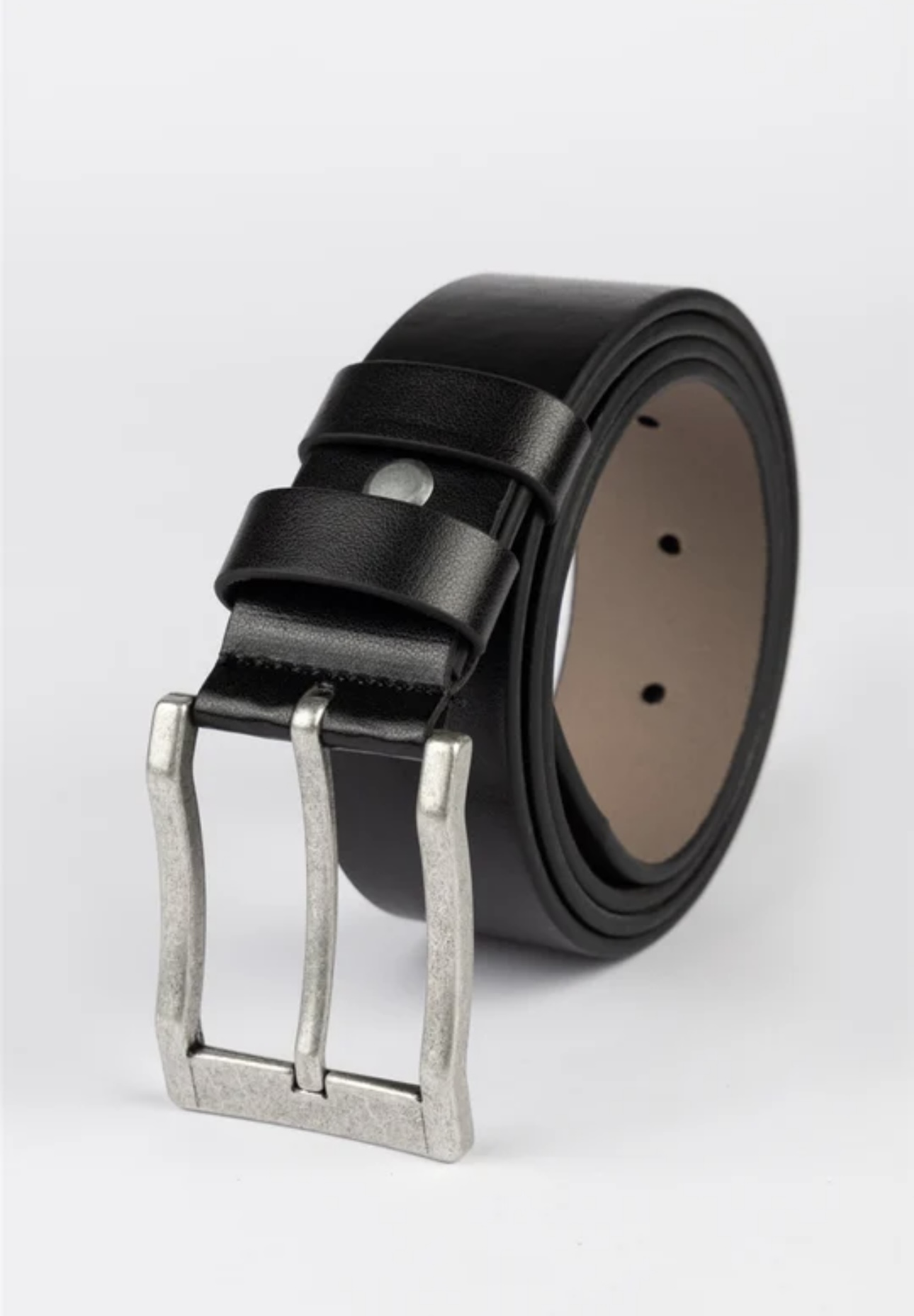 Mat Black Leather Belt